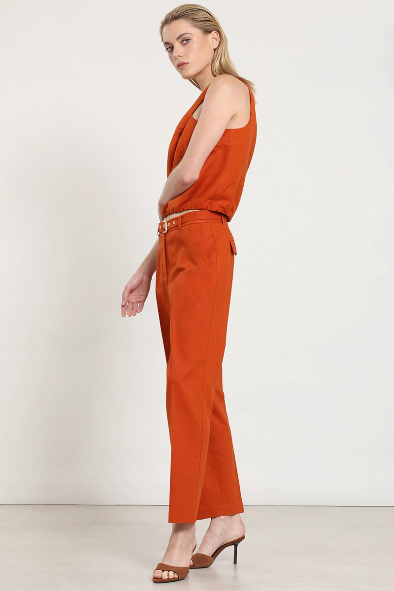 PANTALON SASTRE LINO ALGODON, OXIDO LIOLA - 3