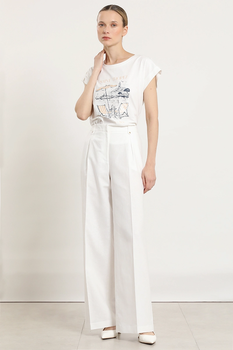 PANTALON ANCHO, LINO ALGODON, CRUDO LIOLA - 6