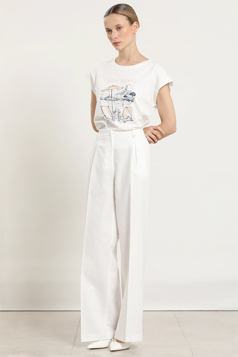 PANTALON ANCHO, LINO ALGODON, CRUDO LIOLA - 7