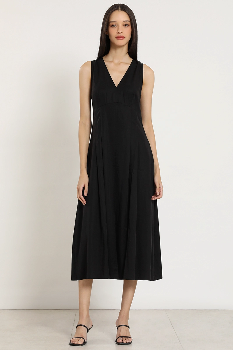 VESTIDO MIDI, LYOCELL, NEGRO LIOLA - 1