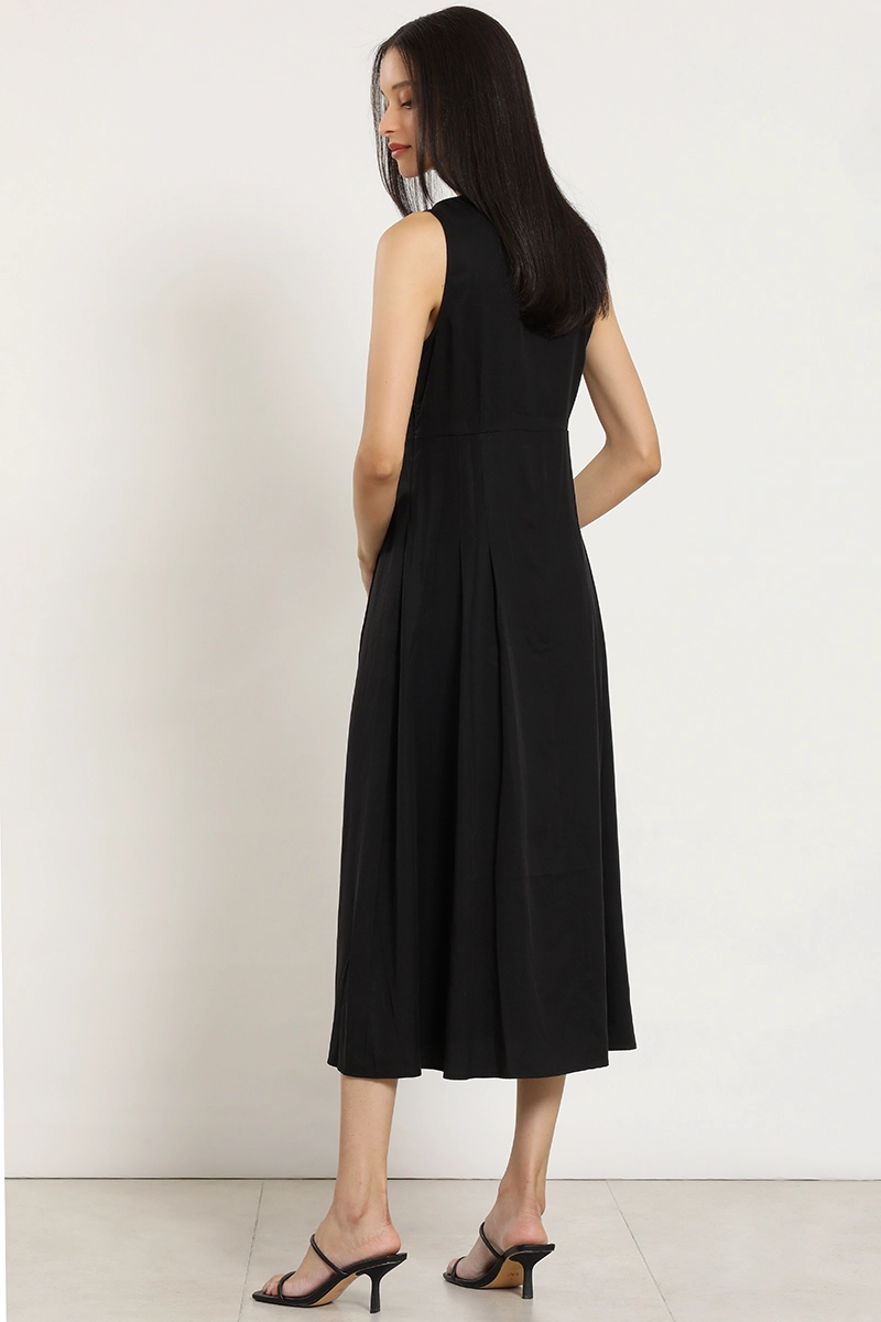 VESTIDO MIDI, LYOCELL, NEGRO LIOLA - 5