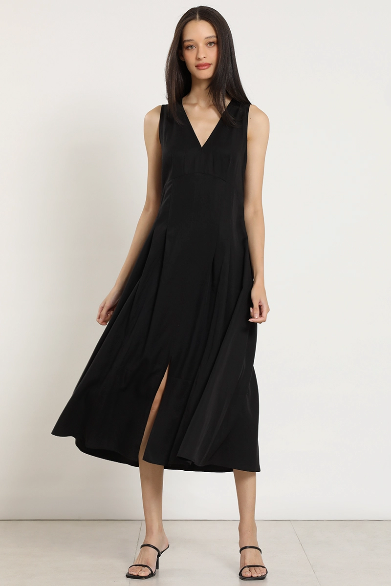 VESTIDO MIDI, LYOCELL, NEGRO LIOLA - 6