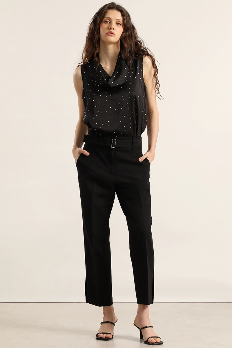 PANTALON SASTRE CON CINTURON, NEGRO LIOLA - 4