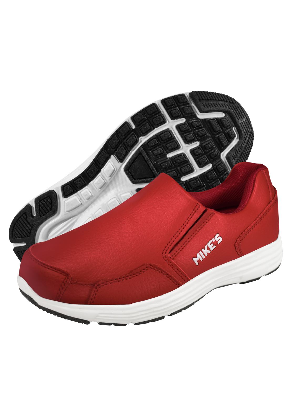 ZAPATILLAS SLIP ON UNISEX MIKE'S PESCA ROJO CUERO - 1
