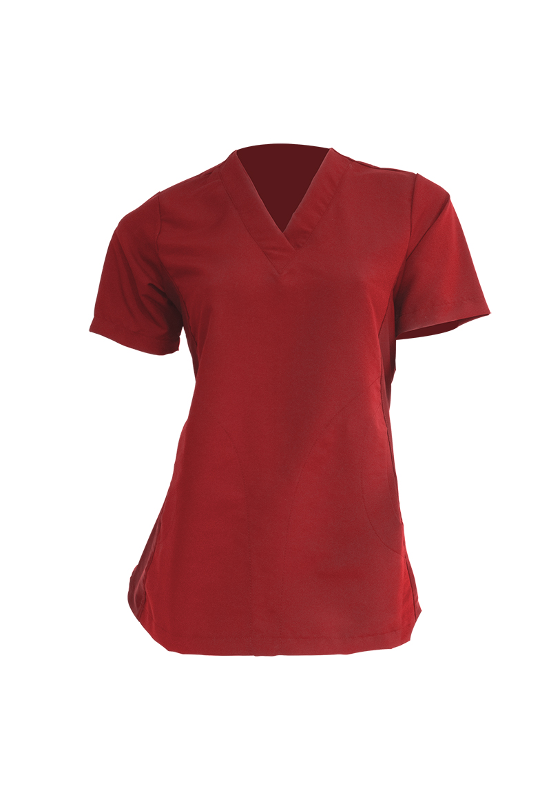POLERA MUJER MIKE'S UNIDAD ROJO ANTIFLUIDO UNIFORMES CLÍNICOS - 1