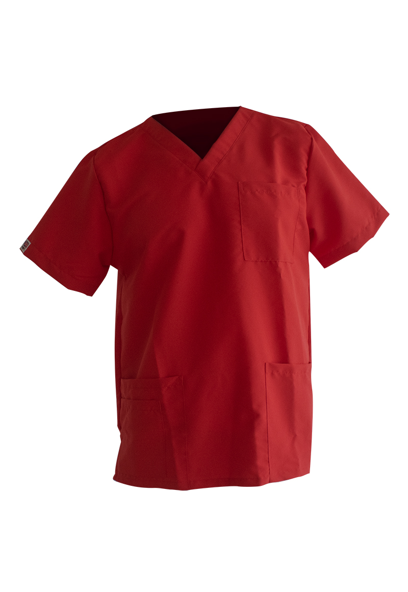 POLERA HOMBRE MIKE'S ROJO ANTIFLUIDO UNIFORMES CLÍNICOS - 1