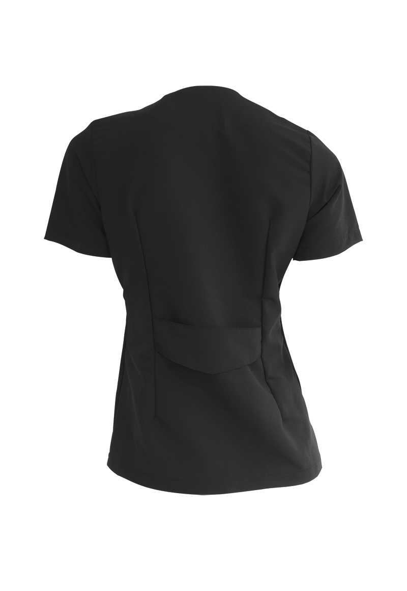 POLERA MUJER MIKE'S NEGRO ANTIFLUIDO UNIFORMES CLÍNICOS - 5