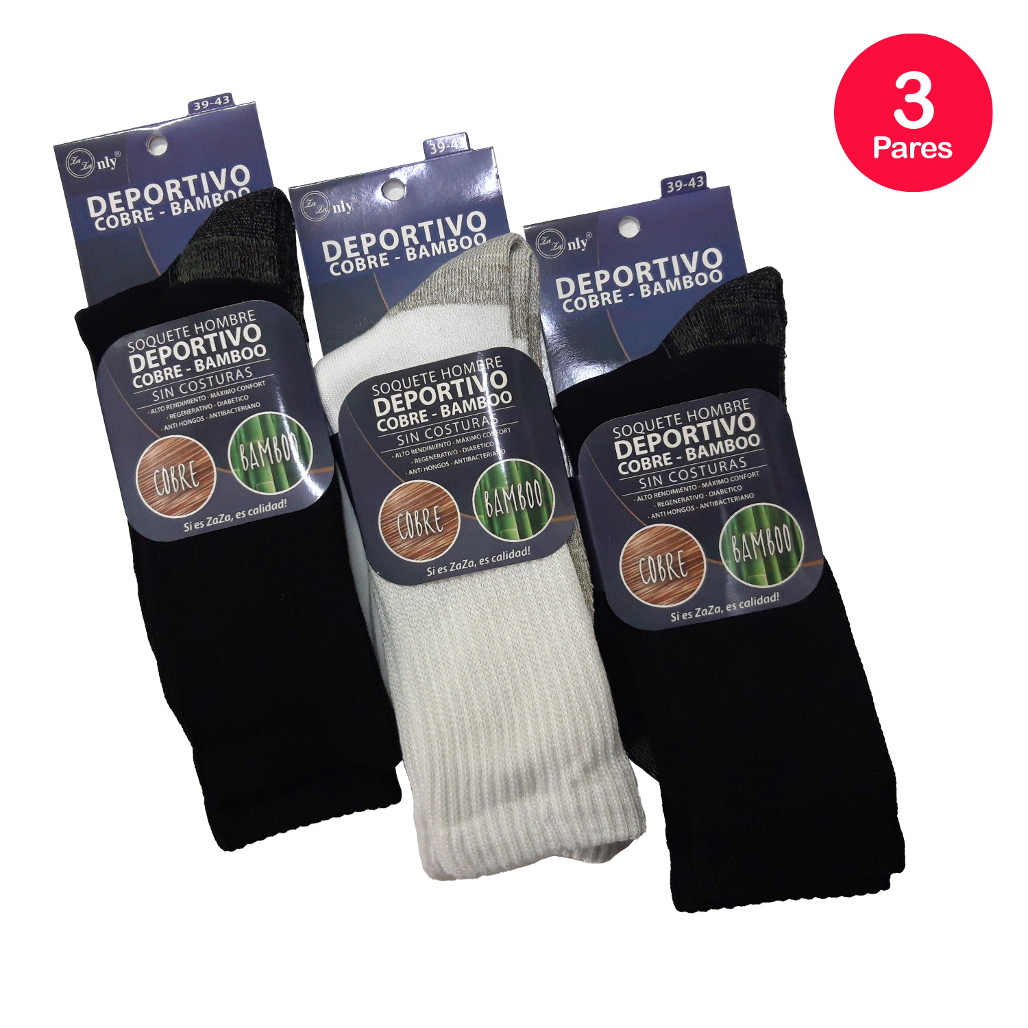PACK X3 CALCETINES HOMBRE MIKE'S DEPORTIVO SIN COSTURA - 4