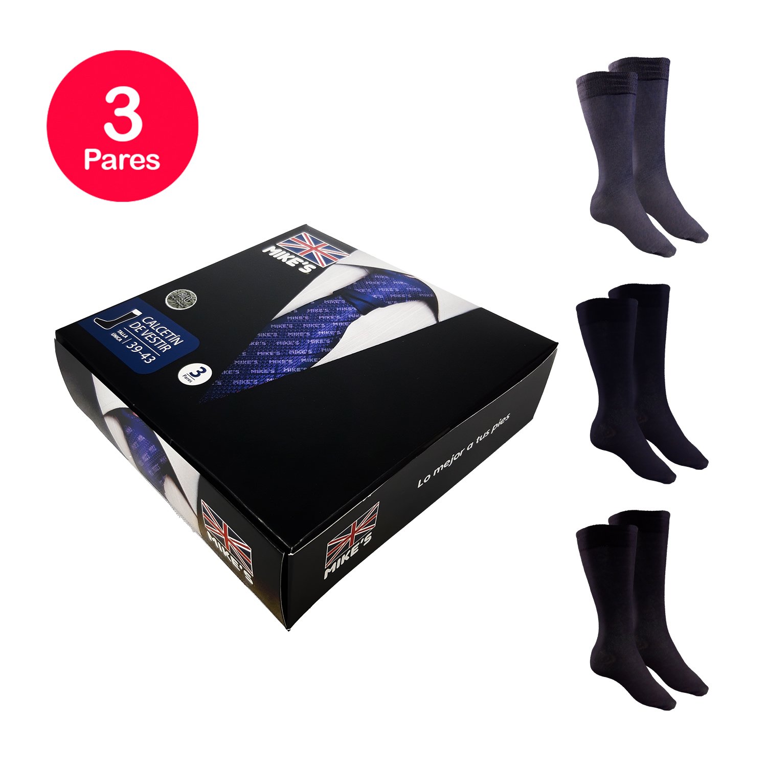PACK X3 CALCETINES UNISEX MIKE'S HILO ALGODÓN HILO SIN COSTURA - 1