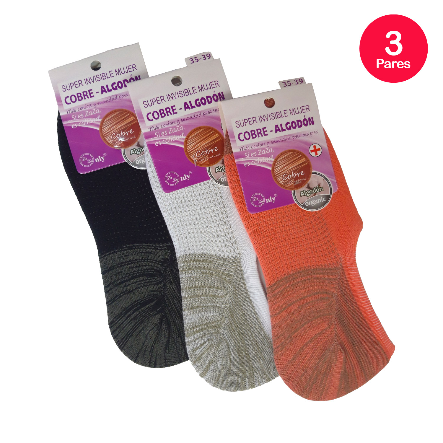 PACK X3 CALCETINES MUJER MIKE'S INVISIBLE - 3