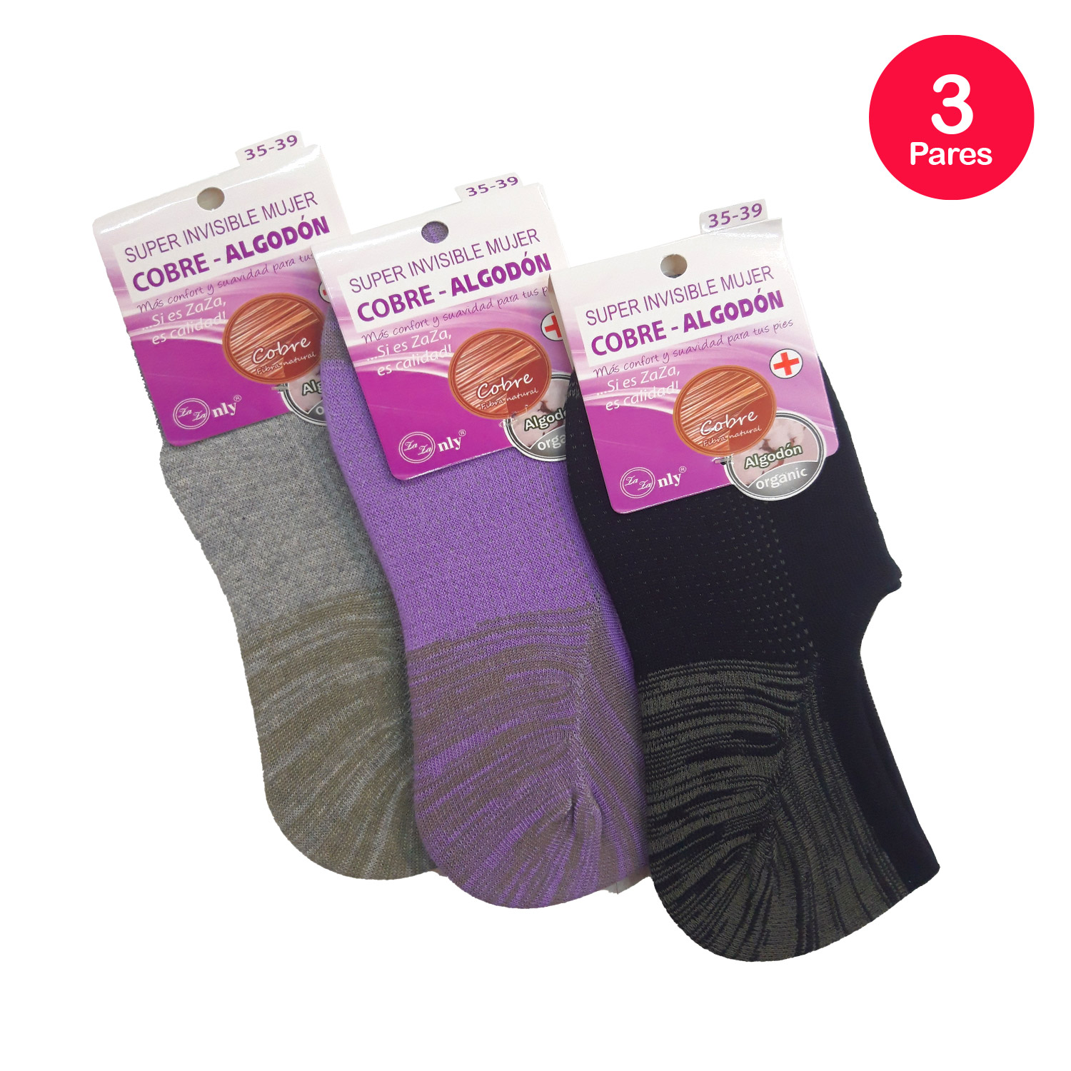 PACK X3 CALCETINES MUJER MIKE'S INVISIBLE - 5