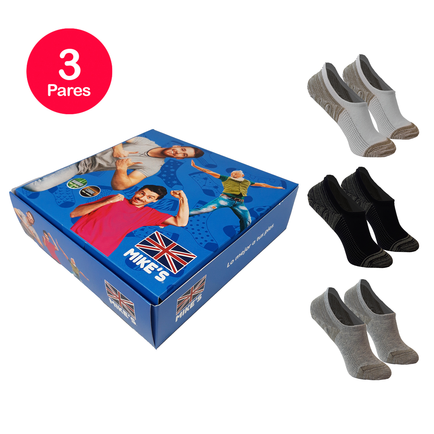 PACK X3 CALCETINES HOMBRE MIKE'S INVISIBLE COBRE ALGODÓN - 1