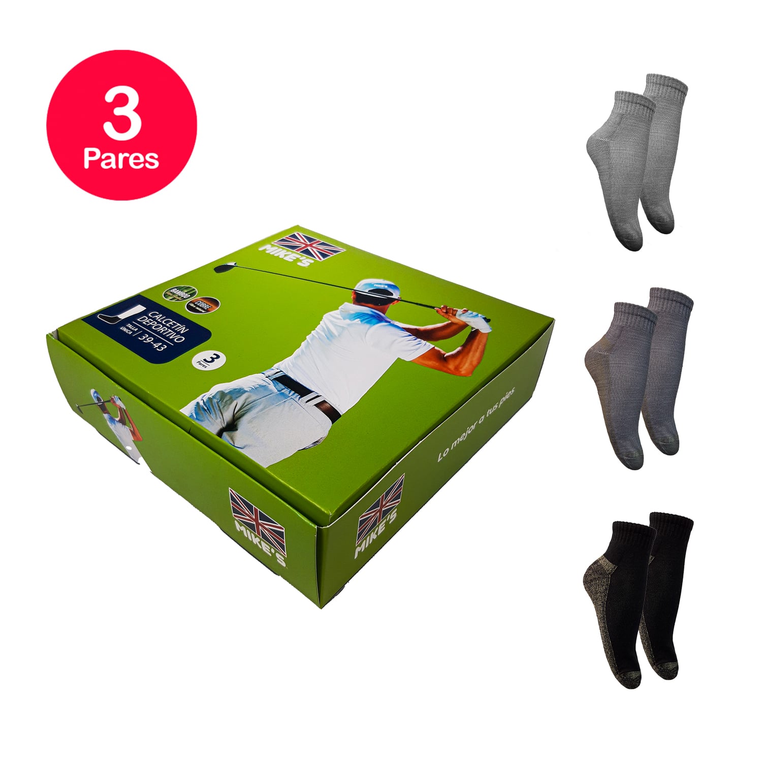 CALCETÍN TOBILLERA HOMBRE COBRE BAMBOO PACK 3 - 1
