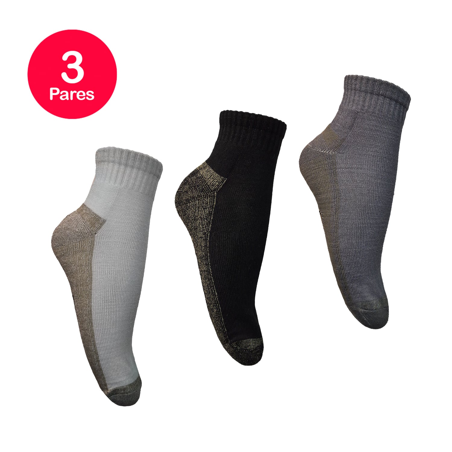 CALCETÍN TOBILLERA HOMBRE COBRE BAMBOO PACK 3 - 3