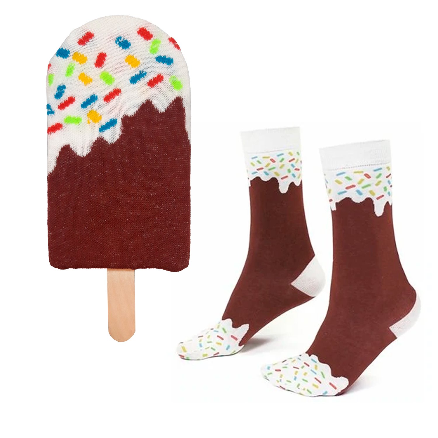 PACK X2 CALCETINES UNISEX MIKE'S DIVERTIDO PALETA HELADO AMARILLO - 7