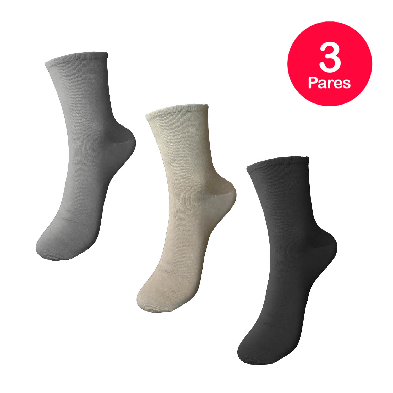PACK X3 CALCETINES UNISEX MIKE'S BAMBOO LARGO AMERICANO DIABÉTICO - 2