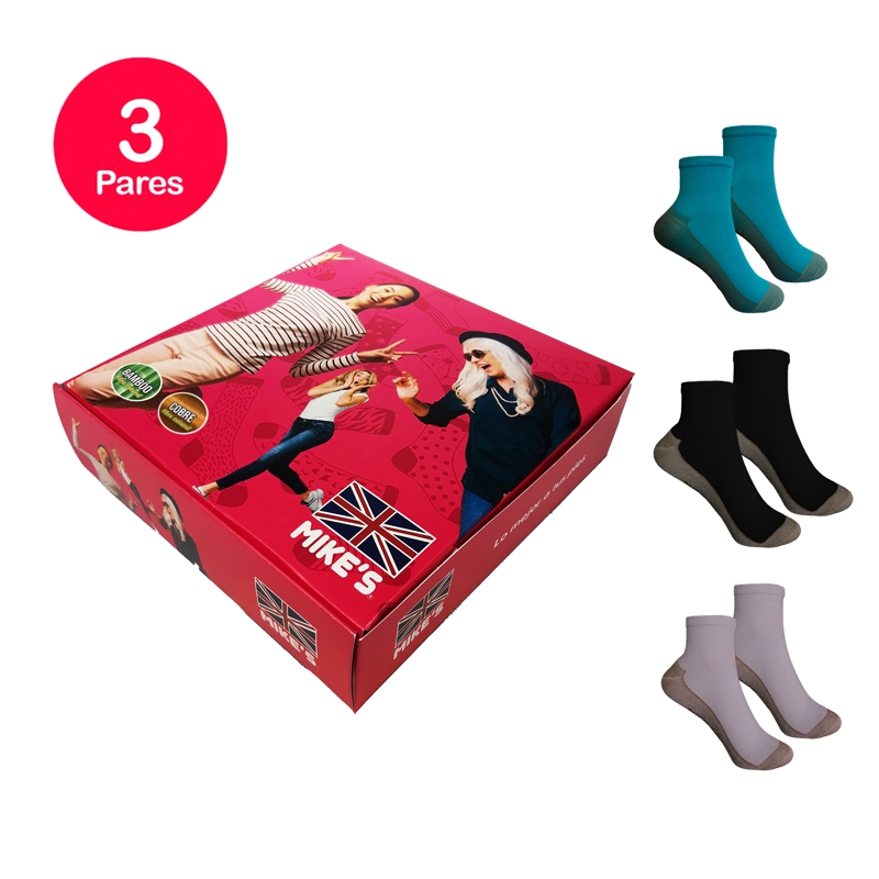 CALCETIN MUJER DIABE TICO COBRE BAMBOO TOB MIX COLORES PACK 3 - 1