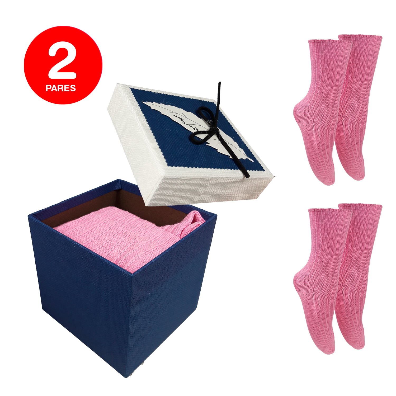 PACK X2 CALCETINES MUJER MIKE'S HILO SIN COSTURA ROSADO - 1