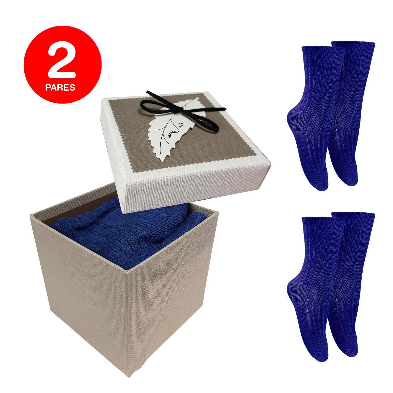 PACK X2 CALCETINES MUJER MIKE'S HILO SIN COSTURA AZUL - 1