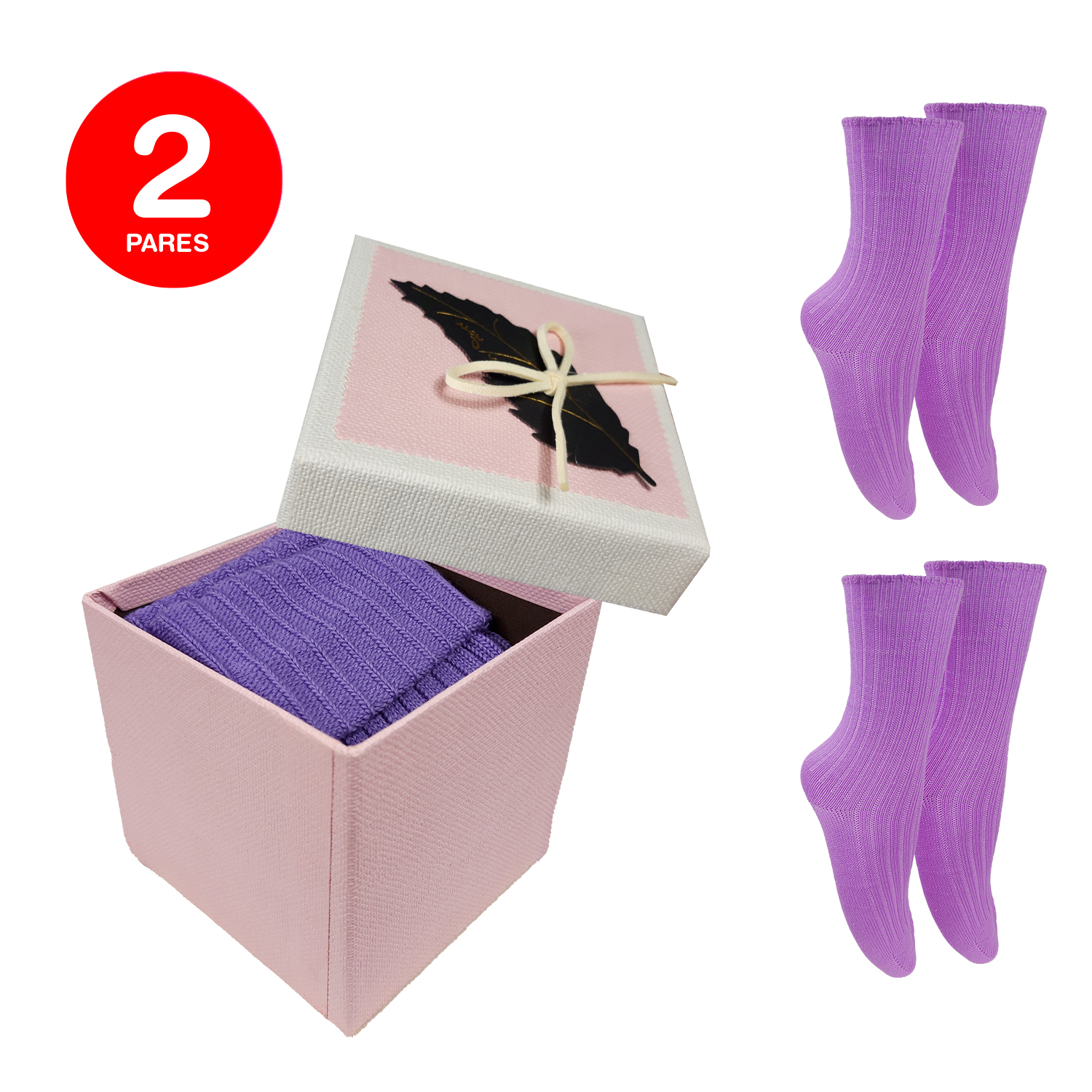 PACK X2 CALCETINES MUJER MIKE'S HILO SIN COSTURA LILA - 1