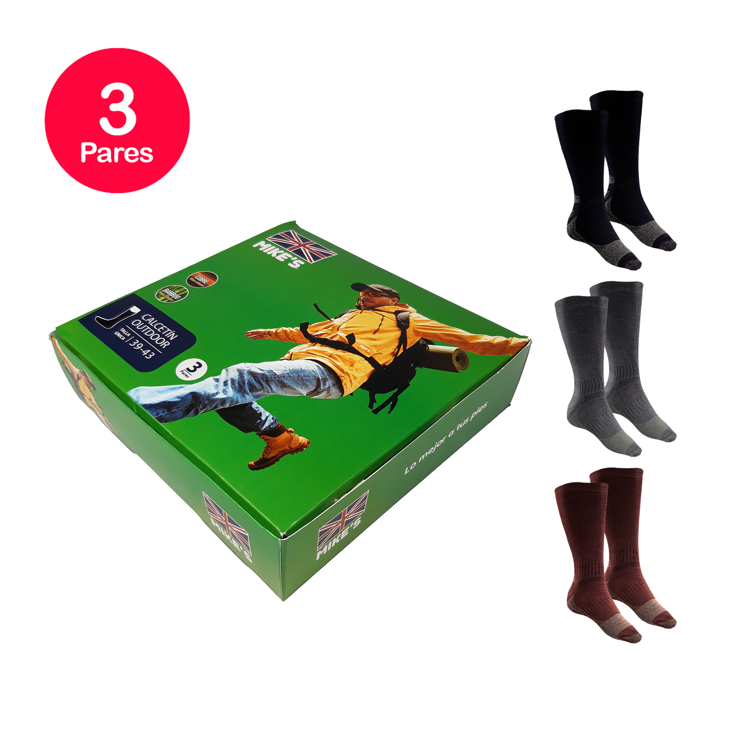 CALCETÍN HOMBRE DIABÉTICO COBRE BAMBOO PACK 3 - 1