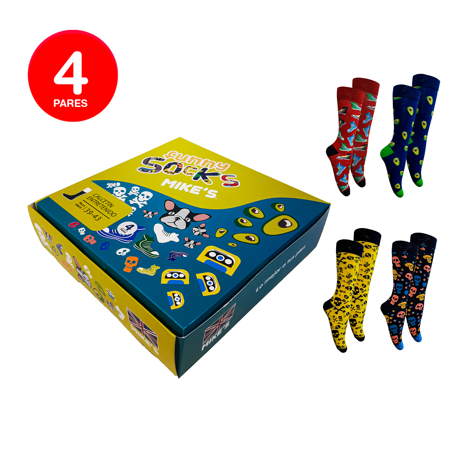 PACK X4 CALCETINES MUJER MIKE'S FUNNY - 1