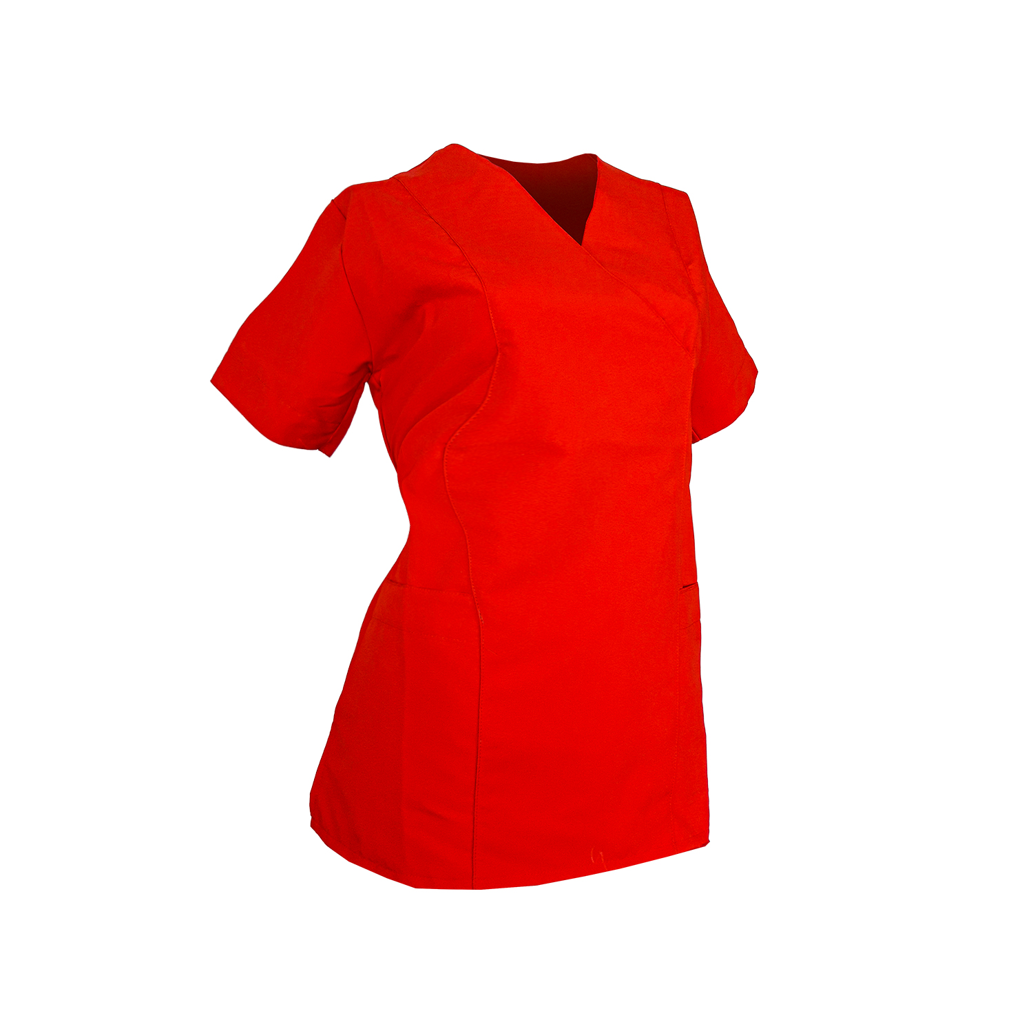 POLERA MUJER MIKE'S ROJO ANTIFLUIDO UNIFORMES CLÍNICOS M2 - 1