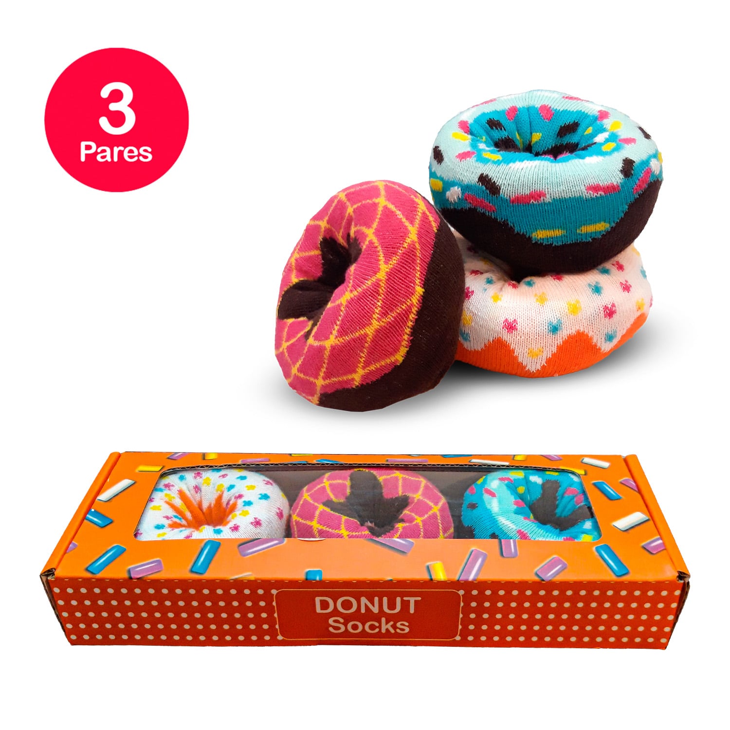 PACK X3 CALCETINES UNISEX MIKE'S DIVERTIDO DONUTS - 1