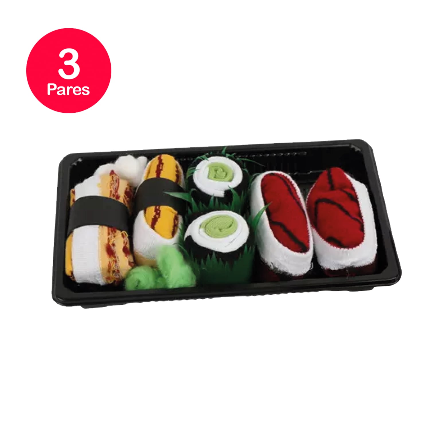 PACK X3 CALCETINES UNISEX MIKE'S DIVERTIDOS CAJA SUSHI - 1