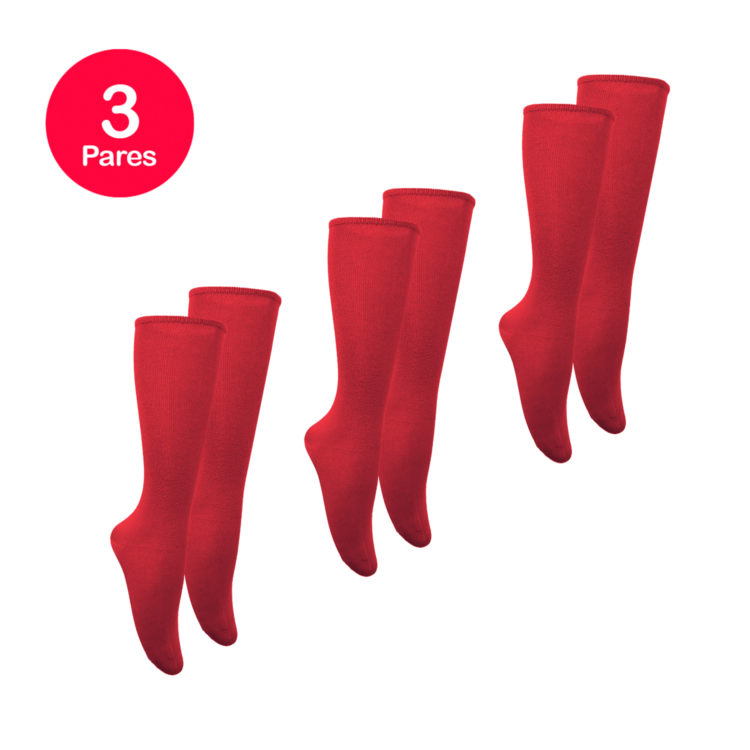 CALCETÍN MUJER BAMBOO DIABÉTICO ROJO MIKE`S PACK 3 - 1
