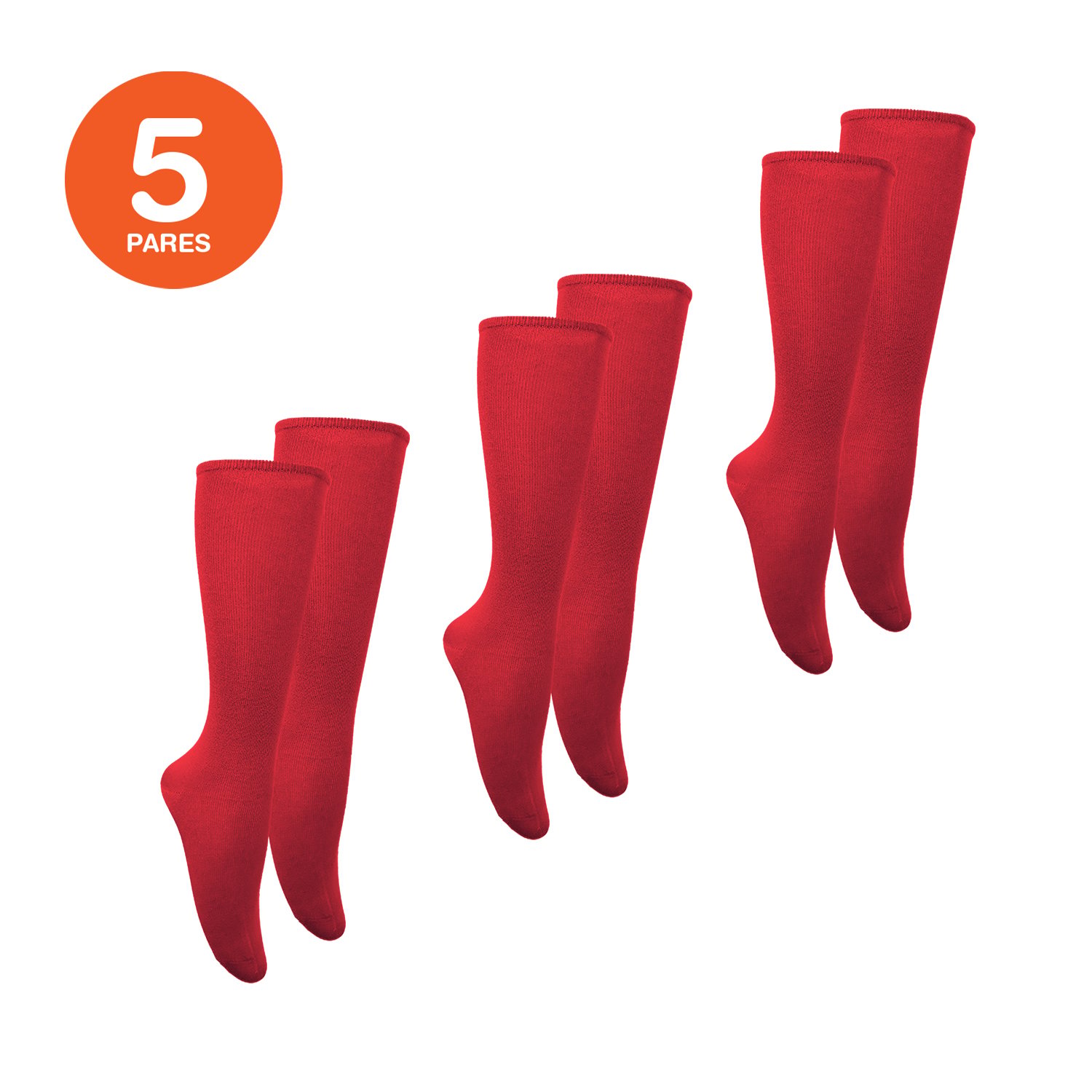 PACK X5 CALCETINES MUJER MIKE'S BAMBOO DIABÉTICO ROJO - 1