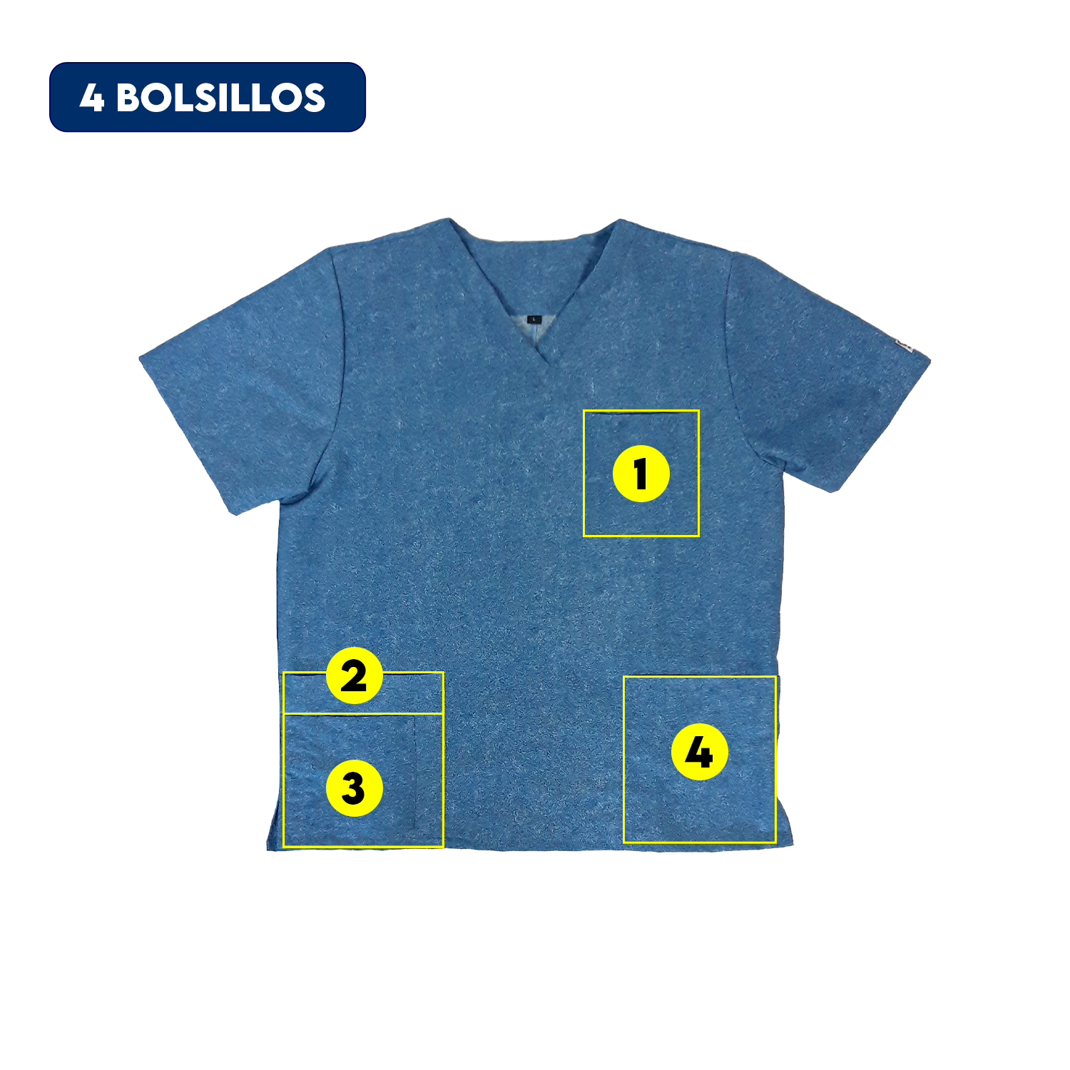 POLERA HOMBRE MIKE'S UNIDAD JEAN ANTIFLUIDO UNIFORMES CLÍNICOS - 6