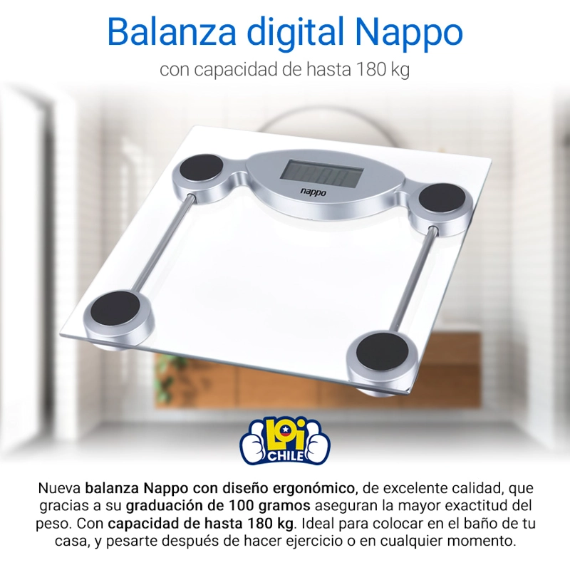 BALANZA DIGITAL NAPPO RESISTENTE HASTA 180KG - 2