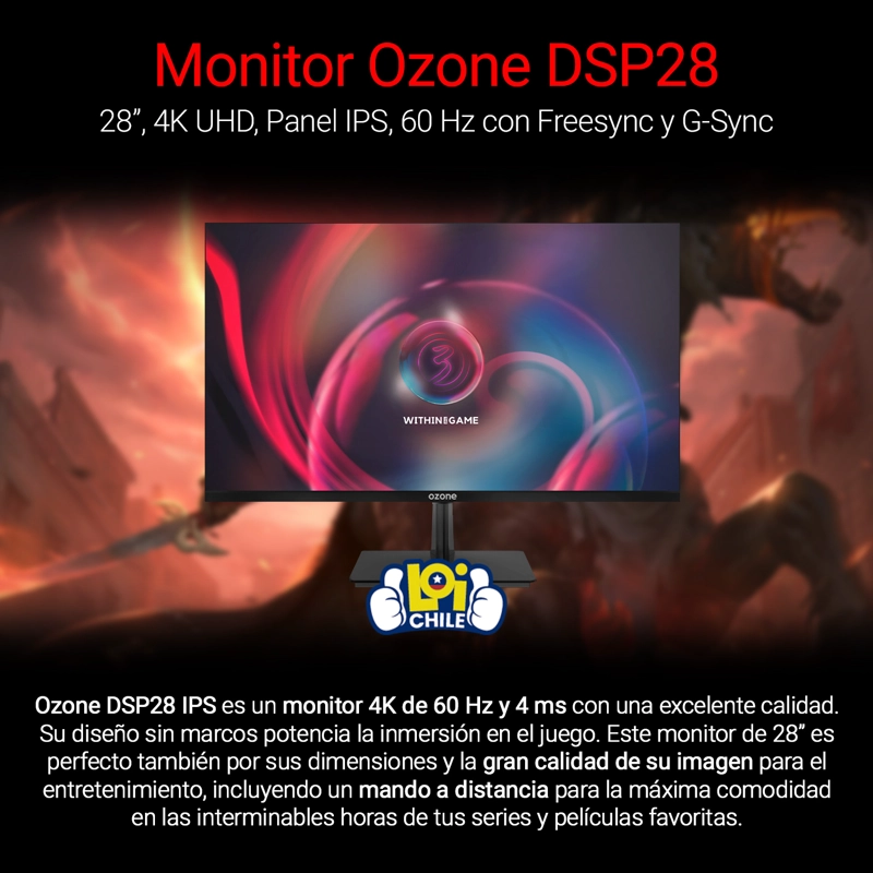 MONITOR GAMER OZONE DSP28 IPS 4K - 2