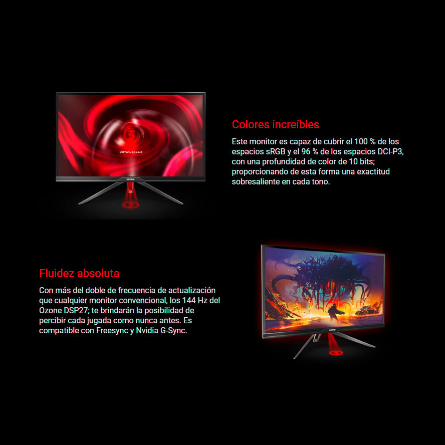 MONITOR GAMER OZONE 27' DSP27 IPS 144HZ 1MS - 4