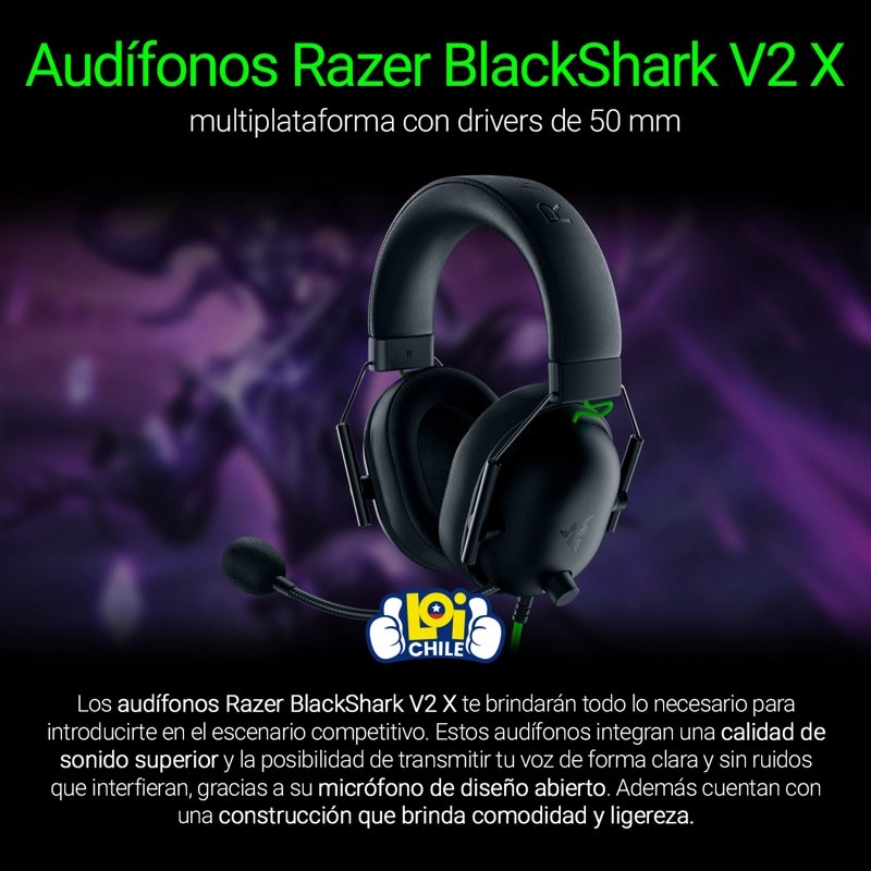 AUDÍFONOS GAMER RAZER HEADSET BLACKSHARK V2 X - 5