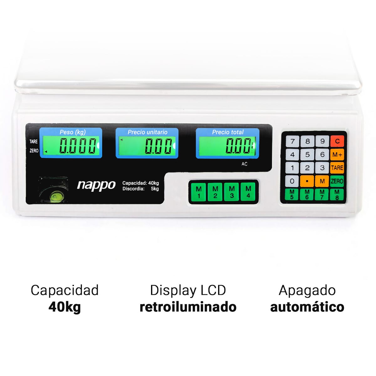 BALANZA ELECTRÓNICA COMERCIAL DE PRECISIÓN CON BANDEJA 40KG - 2