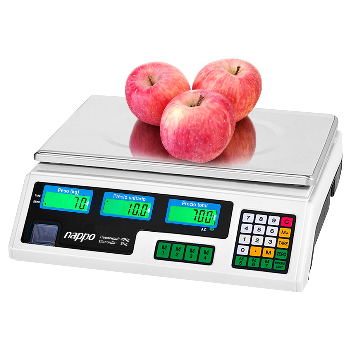 BALANZA ELECTRÓNICA COMERCIAL DE PRECISIÓN CON BANDEJA 40KG - 6