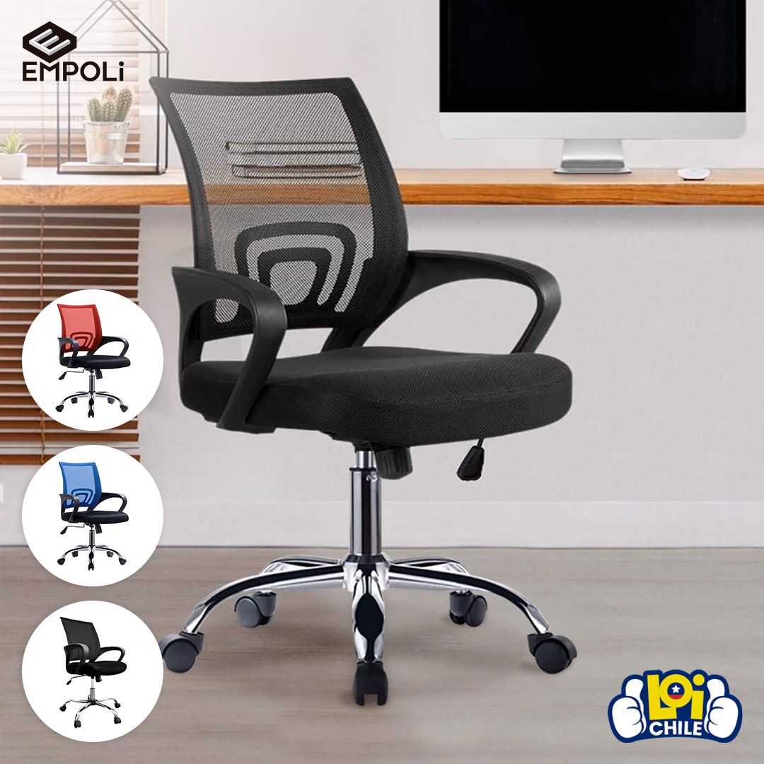 SILLA ESCRITORIO EMPOLI 3043 NEGRO OFICINA EJECUTIVA ERGONÓMICA MESH - 6