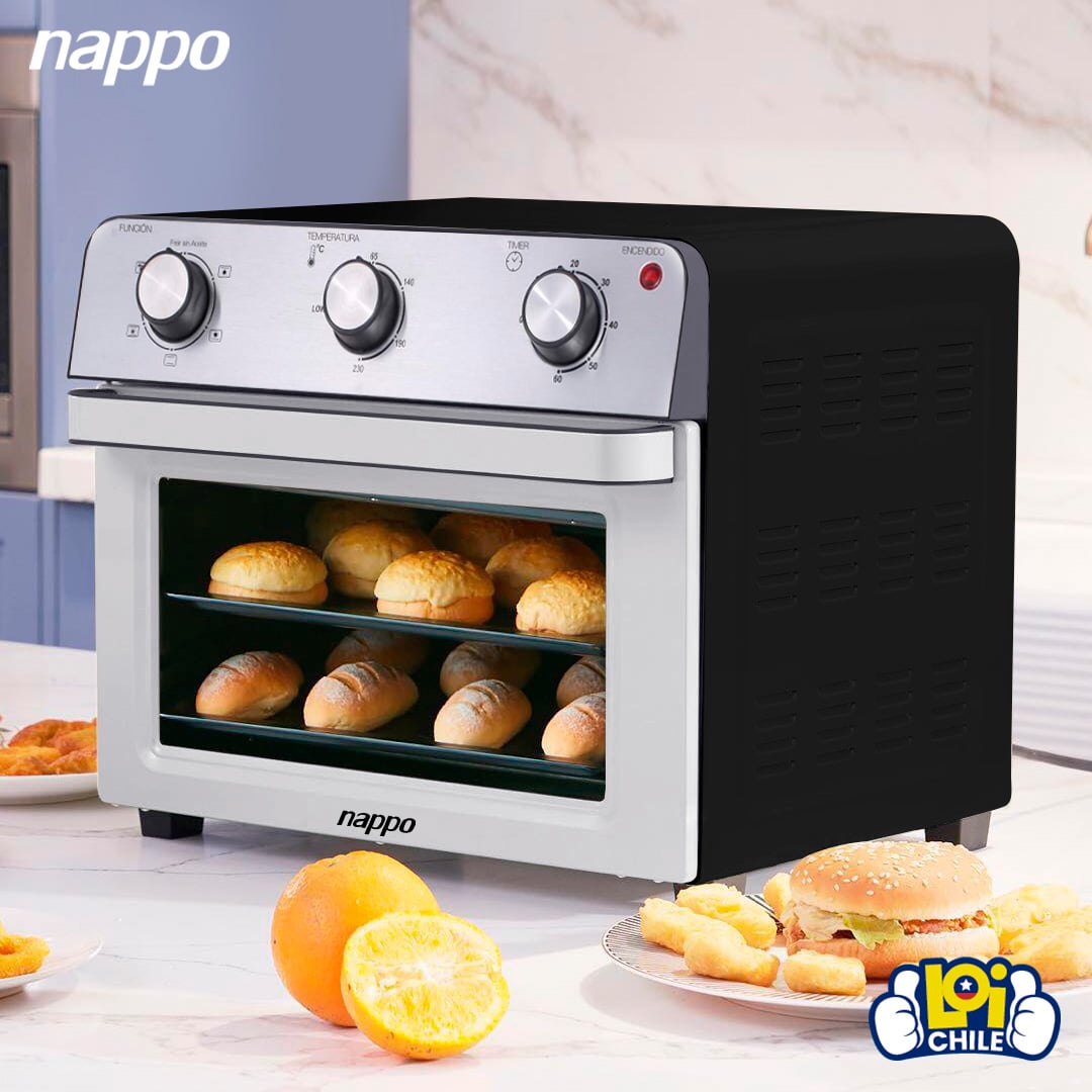 HORNO FREIDORA NAPPO 22L SIN ACEITE 1500W GRILL + ACCESORIOS - 7