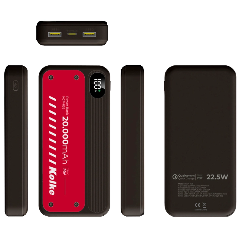 BATERIA EXTERNA POWER BANK KOLKE 20000MAH CARGA RAPIDA - 3