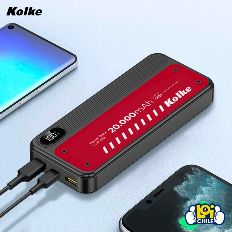 BATERIA EXTERNA POWER BANK KOLKE 20000MAH CARGA RAPIDA - 4