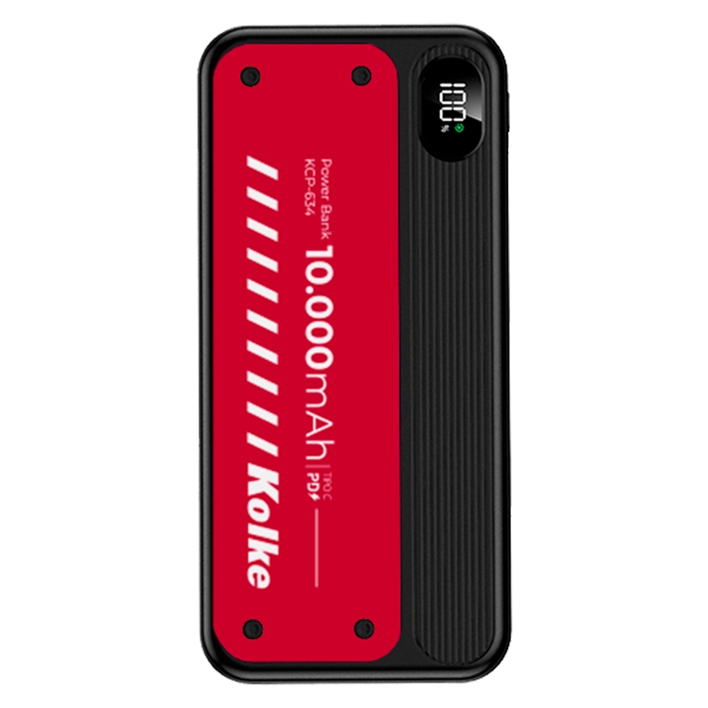 BATERIA EXTERNA POWER BANK KOLKE 10000MAH CARGA RAPIDA NEGRO