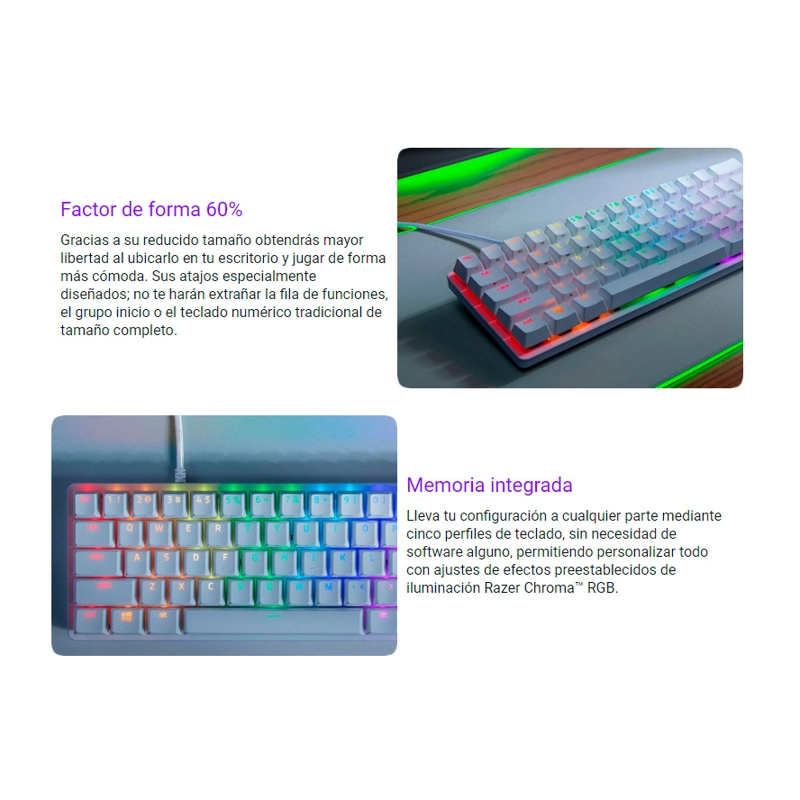 TECLADO WINDOWS RAZER HUNTSMAN MINI PURPLE SWITCH MERCURY - 5