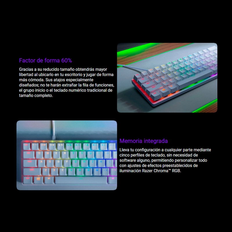 TECLADO GAMER WINDOWS RAZER HUNTSMAN MINI RED SWITCH MERCURY - 5