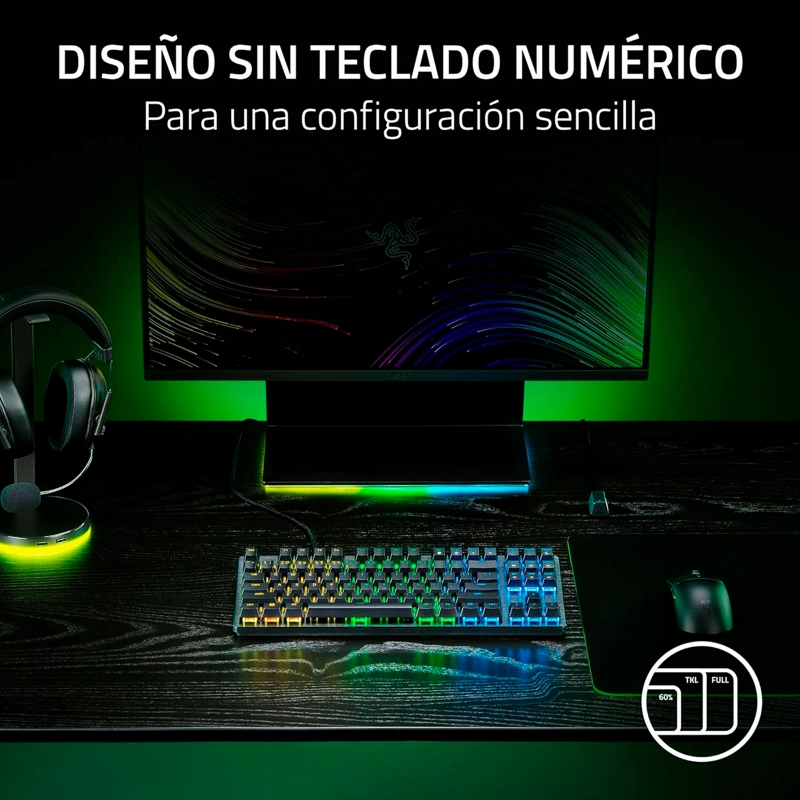 TECLADO GAMER WINDOWS RAZER HUNTSMAN V3 X TKL PURPLE SWITCH ESPAÑOL - 6