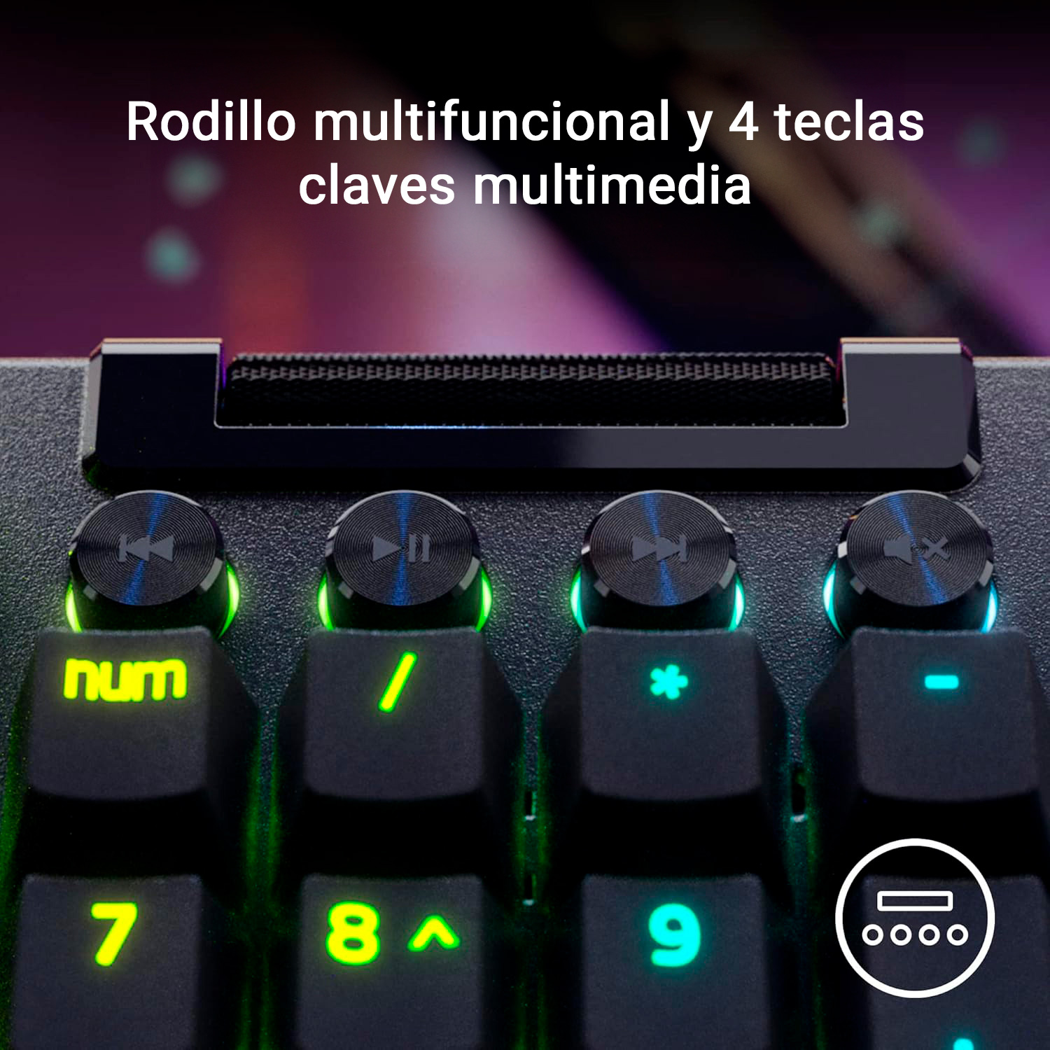 TECLADO GAMER WINDOWS RAZER BLACKWIDOW V4 PRO GREEN SWITCH - 5
