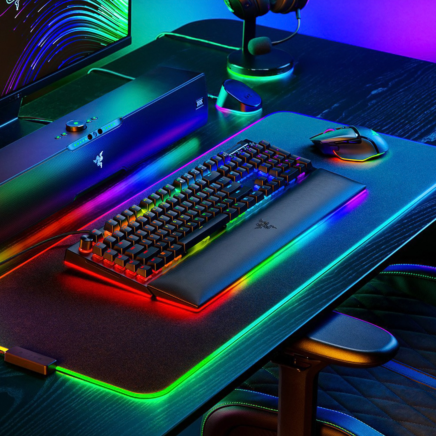 TECLADO GAMER WINDOWS RAZER BLACKWIDOW V4 PRO GREEN SWITCH - 9