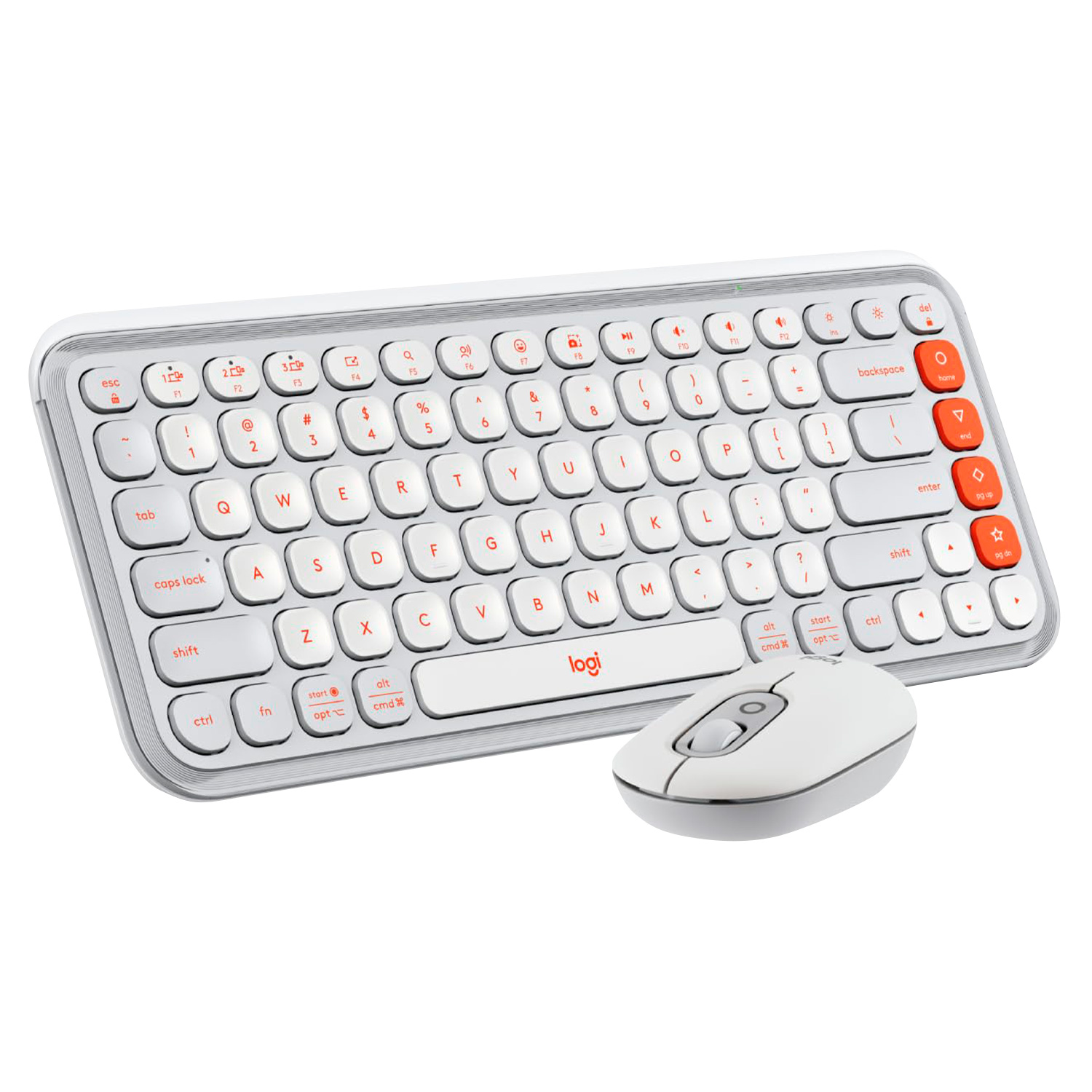 KIT INALÁMBRICO LOGITECH TECLADO Y MOUSE POP ICON BLANCO - 1