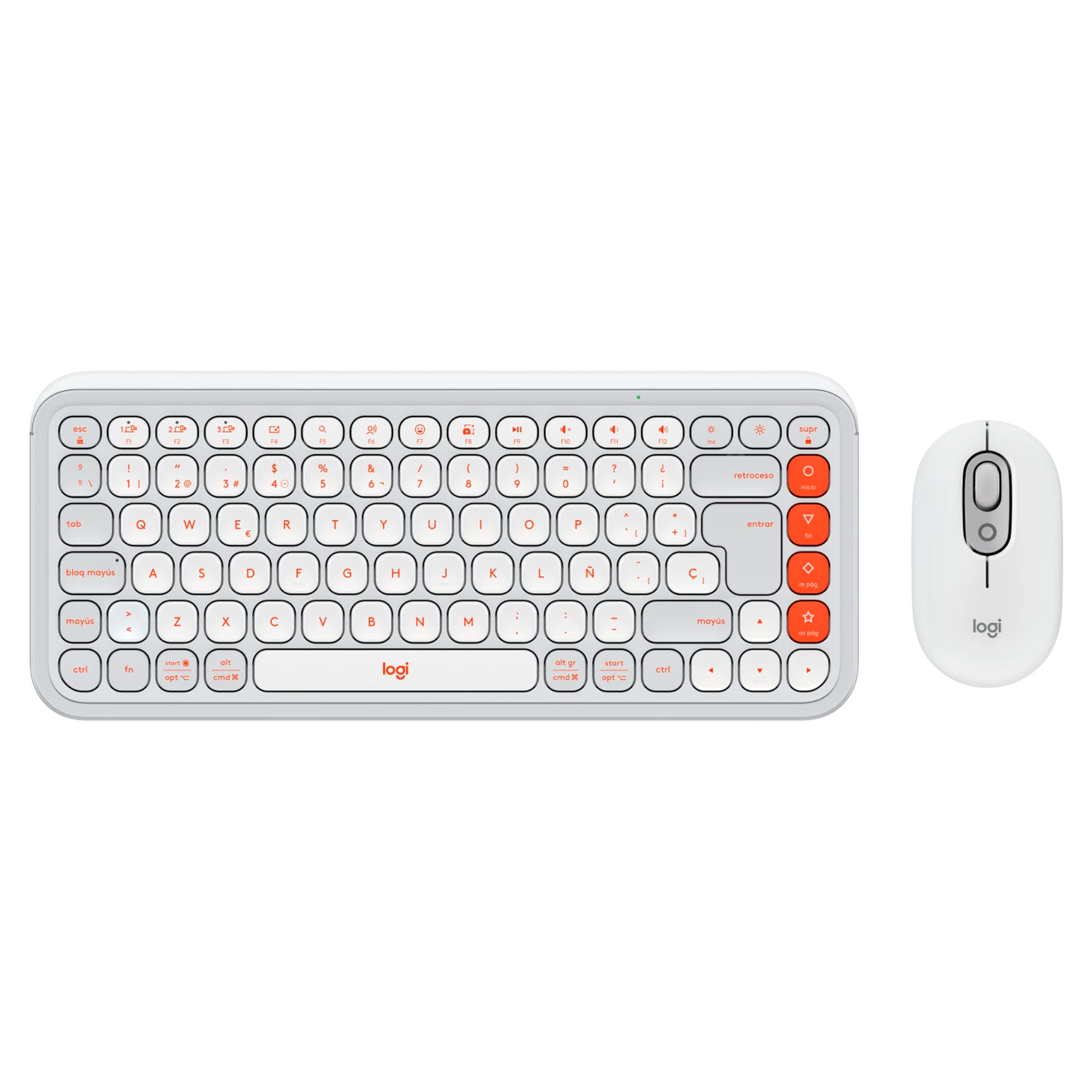 KIT INALÁMBRICO LOGITECH TECLADO Y MOUSE POP ICON BLANCO - 4